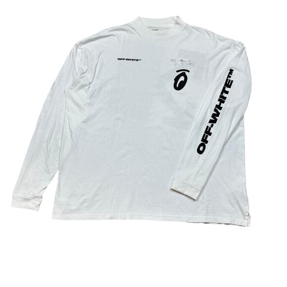 Off-White Split Arrow Mock Neck Long Sleeve Shirt Men's Large Virgil Abloh